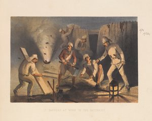 ?Sappere i arbeid i batteriene?, 1857