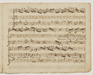 Kom o kjære som uten sin kjerne, f.7r fra "Aditionall [sic] songs for Rinaldo", ca.1717