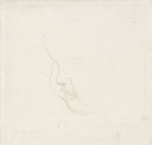 Studie for et barns hode, ca. 1860 (grafitt) av George Frederick Watts