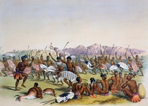 'Zulu-jaktdans nær Engooi-fjellene', 1849