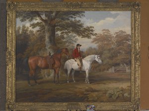 Hunter And Huntsman (olje på lerret) av George Garrard