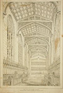 New College Chapel: Innvendig visning som viser design for foreslått tak