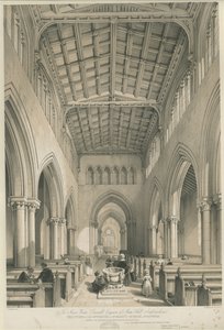 Stafford - Interiør av St. Mary's Church: tonet litografi, nd [c 1841]