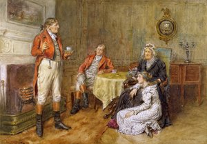En jeger som resiterer en historie (wc) av George Goodwin Kilburne