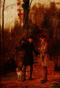 To menn som skyter en skogshane av George Goodwin Kilburne