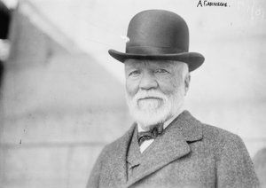 Andrew Carnegie i New York ved retur fra Europa