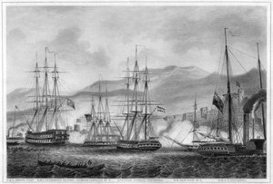 Angrep på Sidon av Commodore Charles Napier, 26. september 1840 c1857 av George Greatbatch