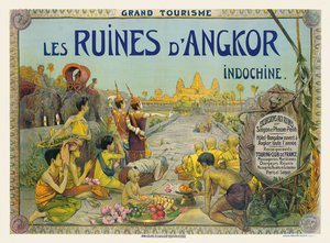 Fransk plakat som reklamerer for templene i Angkor i Indokina av George Groslier