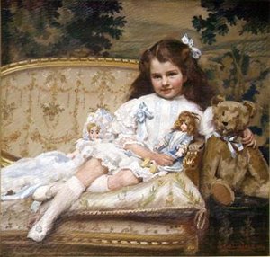 Portrett av Marjorie Cohen, 5 år av George Hall Neale