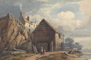 Landskap med båtbod av George Harley