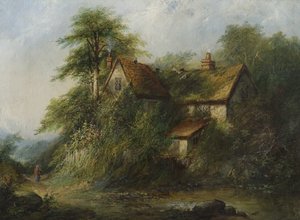 Hytte på landsbygda, 1871 av George Harrison