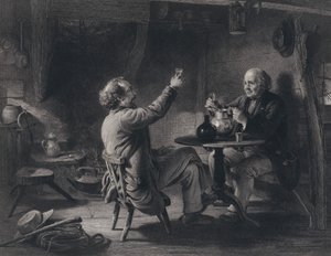 Illustrasjon for Auld Lang Syne av Robert Burns (gravering)