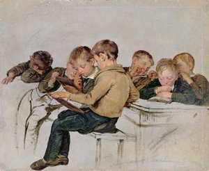 Skoleeksamen (olje på papir)