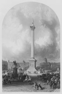 Nelson-søylen, Trafalgar Square, William Railton, arkitekt (gravering)