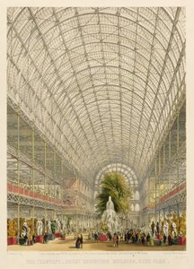 Transept av Crystal Palace, pub. av Day and Son und Ackermann und Co. (farget litho)