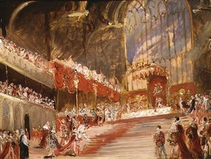 The Coronation of King George IV (1762-1830) (olje på lerret)