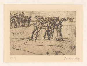 Hvilende kavaleri av George Hendrik Breitner (signed by artist)