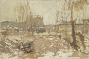 Byggeplass ved De Clercqstraat av George Hendrik Breitner