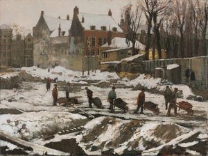 Byggeplass i Amsterdam av George Hendrik Breitner
