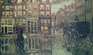 Hjørne av Leidsche Square, Amsterdam (olje) av George Hendrik Breitner