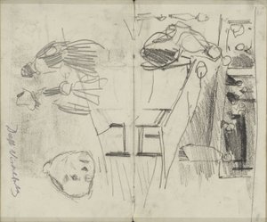 Tall i Visbanken i Delft og figurstudier av George Hendrik Breitner