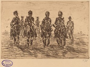 Galopperende husarer forfra av George Hendrik Breitner