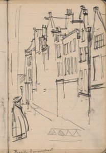 Utsikt over Buiten Dommersstraat i Amsterdam av George Hendrik Breitner