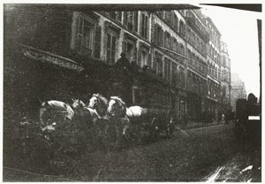 Gateutsikt med hester og vogn i Paris av George Hendrik Breitner
