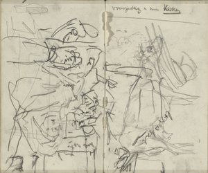 Studieark med figurer og en ku av George Hendrik Breitner