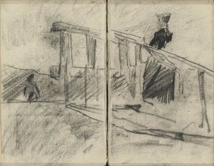 Kvinne, muligens på en bro av George Hendrik Breitner