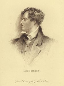 Portrett av Lord Byron (gravering) av George Henry (after) Harlow