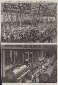 Stephensons lokomotivfabrikk i Newcastle-on-Tyne av George Henry Andrews