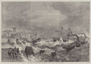 The Recent Gale, vrak ved Kingstown, Bay of Dublin av George Henry Andrews