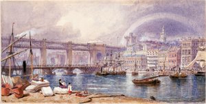 Utsikt over Newcastle upon Tyne (kroppsfarge) av George Henry Andrews