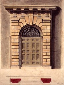 Design for en palladisk døromgivelse av George Henry Bailey