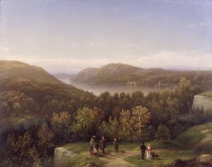 Hudson River Valley fra Fort Putnam, West Point, 1855