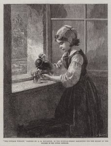 Hyttevinduet, i Suffolk-Street-utstillingen for lindring av nøden i Cotton-distriktene av George Henry Boughton