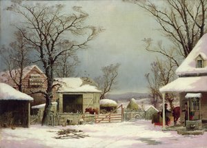 Gårdstun om vinteren, 1862