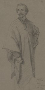 Selvportrett, 1870 (grafitt på brunt vevd papir)