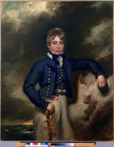Trekvart portrett av John Windham Dalling RN, som midtskipsmann