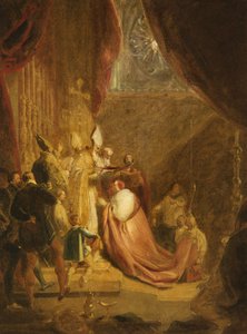 Wolsey mottar Cardinals Hat i Westminster Abbey av George Henry Harlow