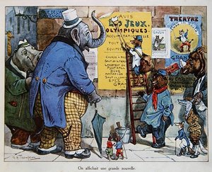Dyrenes olympiske leker, ca. 1910 (farge litho)