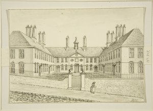 Colston's Almshouses, St Michael's Hill (blyant og akvarell på papir) av George Hill