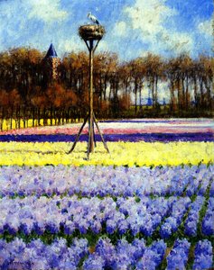 Storkeneiret, Holland (olje på lerret) av George Hitchcock