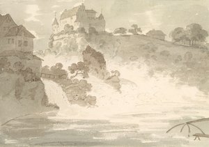 Falls at Schauffhausen, 1782 (wc over grafitt med penn og blekk på papir)