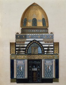 Design for Arab Hall i Leighton House, London, 1880 (wc, gouache) av George II Aitchison
