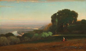 Utsikt over Tiberen nær Perugia av George Inness