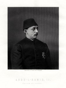 Abd-ul-Hamid II, siste sultan fra det osmanske riket, 1800-tallet.