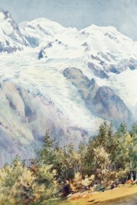 Mont Blanc fra Ruskin Stone (farge litho)