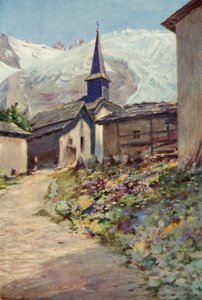 The Village of Tour (farge litho) av George Jackson Flemwell